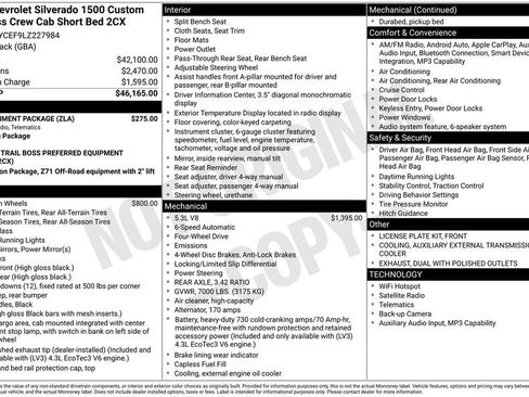 Used 2020 Chevrolet Silverado 1500 Custom Trail Boss w/ Infotainment Package AWD/4WD image 12