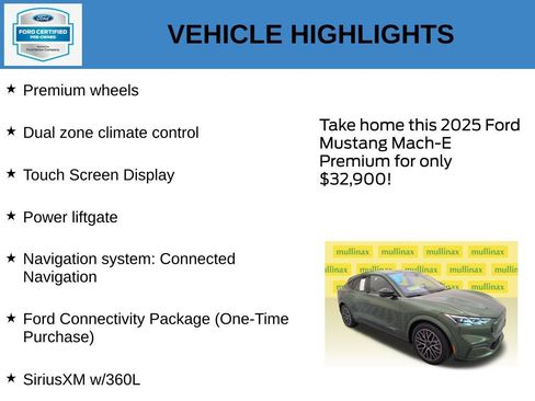 Certified 2025 Ford Mustang Mach-E Premium RWD image 21