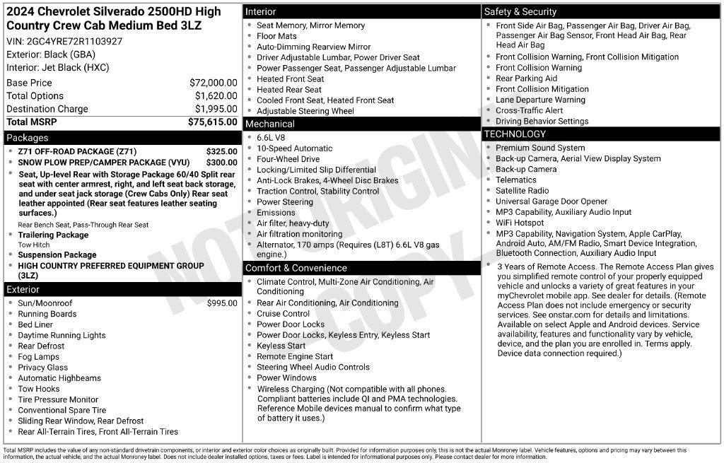 Certified 2024 Chevrolet Silverado 2500 High Country w/ Z71 Off-Road Package AWD/4WD image 39
