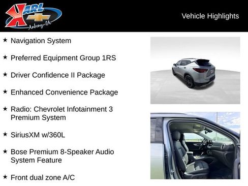 Certified 2023 Chevrolet Blazer RS w/ Driver Confidence II Package AWD/4WD image 2