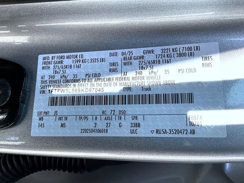 Used 2025 Ford F150 XLT w/ Equipment Group 301A Standard image 27