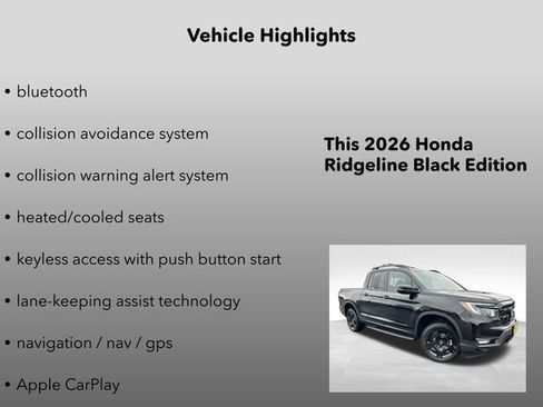 New 2026 Honda Ridgeline Black Edition image 10