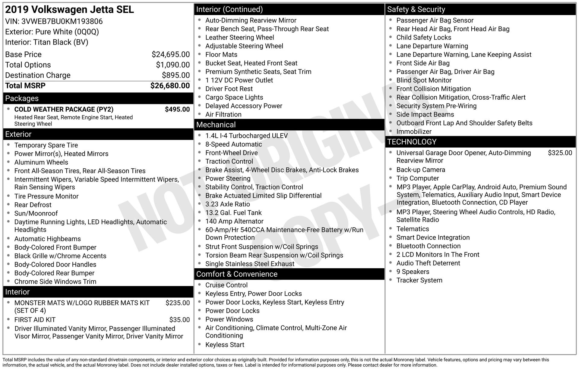 Used 2019 Volkswagen Jetta SEL w/ Cold Weather Package FWD image 3