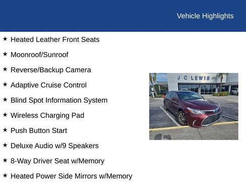 Used 2018 Toyota Avalon XLE Premium FWD image 9