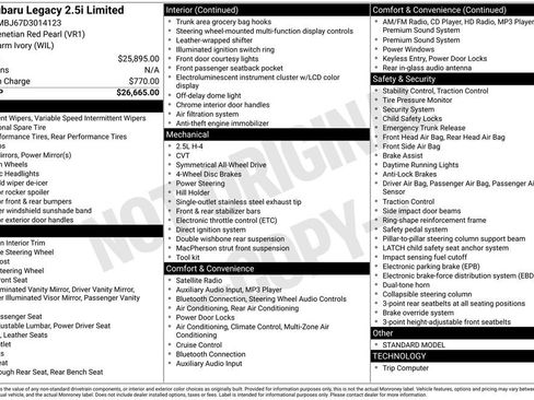 Used 2013 Subaru Legacy 2.5i Limited image 34