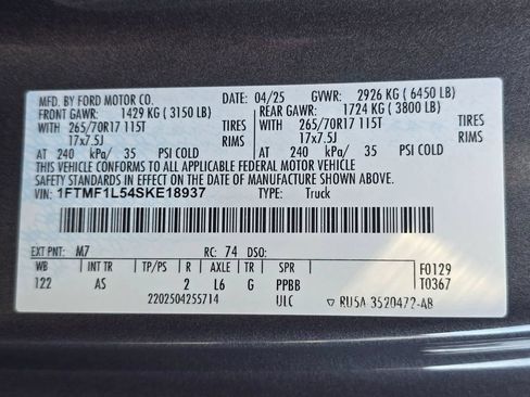 Certified 2025 Ford F150 XL w/ Equipment Group 103A High AWD/4WD image 31