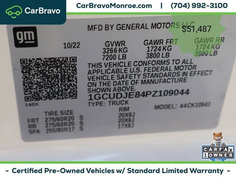 Certified 2023 Chevrolet Silverado 1500 High Country w/ Z71 Off-Road Package AWD/4WD image 54