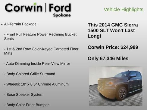 Used 2014 GMC Sierra 1500 SLT w/ All-Terrain Package image 6