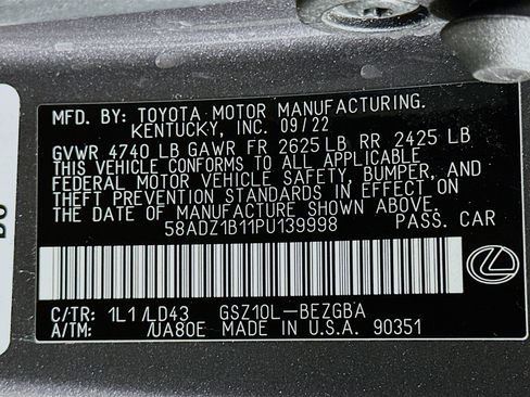 Used 2023 Lexus ES 350 w/ Premium Package image 12