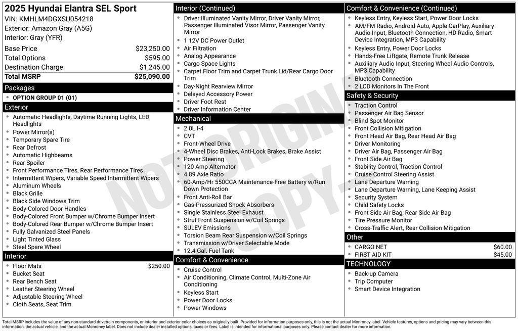 Certified 2025 Hyundai Elantra Sport FWD image 31