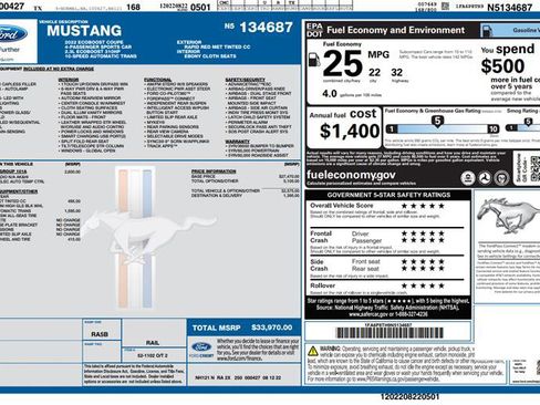 Used 2022 Ford Mustang Coupe w/ Equipment Group 101A image 3