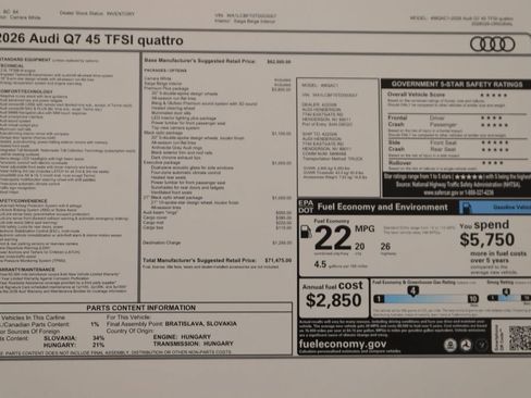 New 2026 Audi Q7 2.0T Premium Plus AWD/4WD image 31