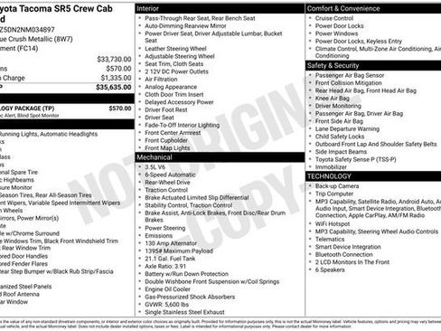 Used 2022 Toyota Tacoma SR5 w/ Technology Package RWD image 15
