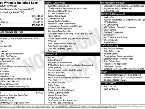 Used 2018 Jeep Wrangler Unlimited Sport AWD/4WD image 48