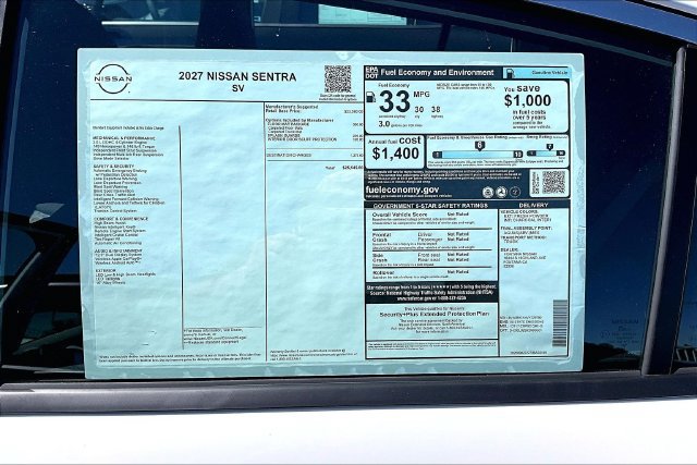 New 2027 Nissan Sentra SV w/ Floor Mat Package FWD image 12