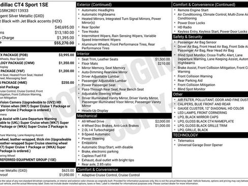 Certified 2024 Cadillac CT4 Sport w/ LPO, ONYX Package image 52