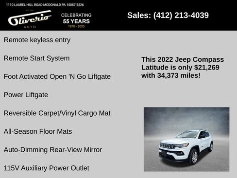 Used 2022 Jeep Compass Latitude w/ Convenience Group AWD/4WD image 21