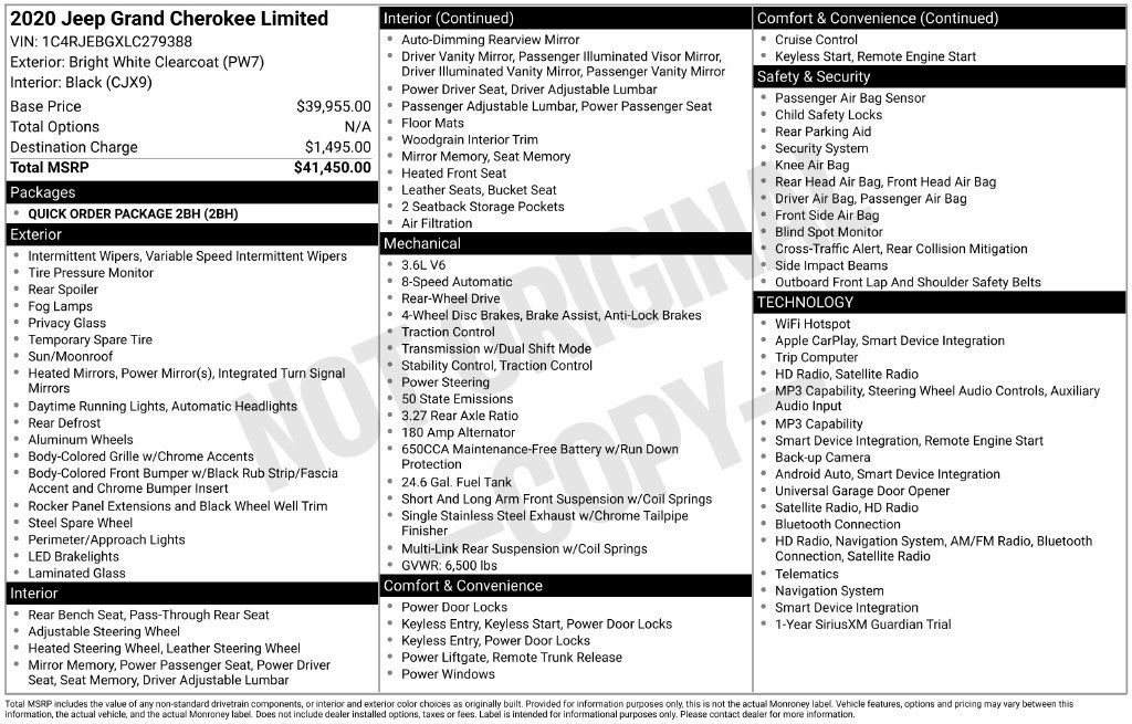 Certified 2020 Jeep Grand Cherokee Limited RWD image 8