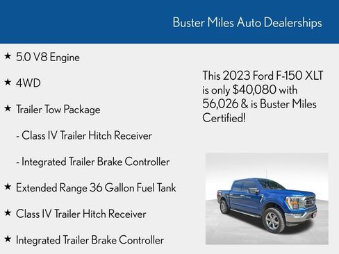 Used 2023 Ford F150 XLT w/ Equipment Group 302A High AWD/4WD image 7