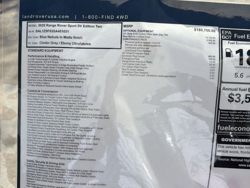 Used 2025 Land Rover Range Rover Sport SV Edition Two image 10