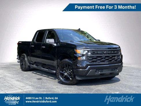 Used 2025 Chevrolet Silverado 1500 Custom w/ Turbomax Blackout Package AWD/4WD image 1