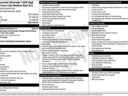 Used 2020 Chevrolet Silverado 1500 High Country w/ Z71 Off-Road Package image 5