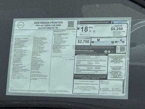 New 2026 Nissan Frontier PRO-4X w/ Pro-4x Convenience Package image 7