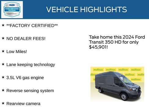 Certified 2024 Ford Transit 350 148 High Roof Extended DRW RWD image 12