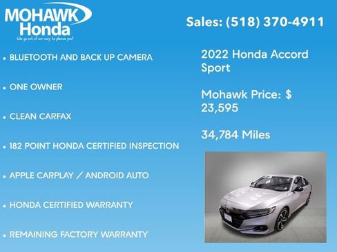 Certified 2022 Honda Accord Sport image 8