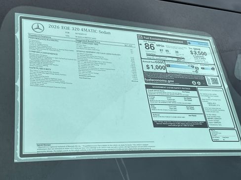New 2026 Mercedes-Benz EQE 320 EQE 320 image 30