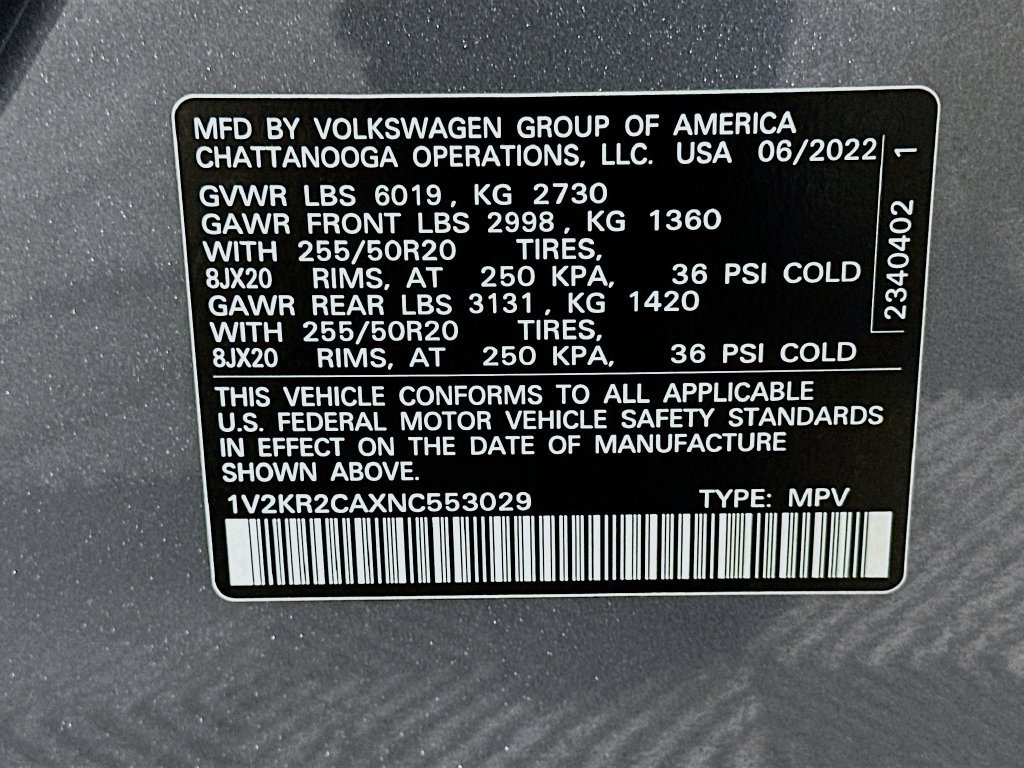 Used 2022 Volkswagen Atlas SE AWD/4WD image 33