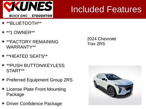 Used 2024 Chevrolet Trax RS w/ Sunroof Package image 3