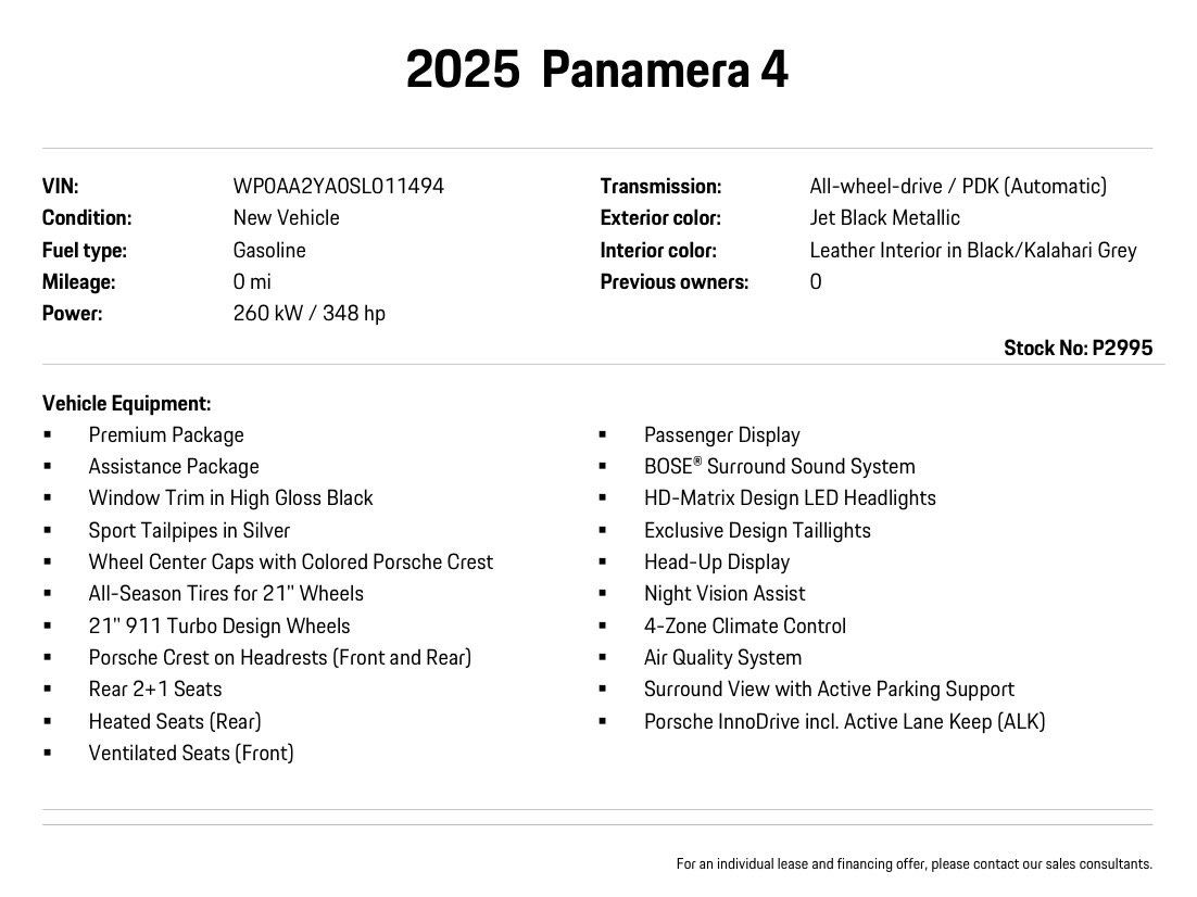 Certified 2025 Porsche Panamera 4 AWD/4WD image 13