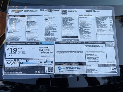 Used 2018 Chevrolet Corvette Stingray Coupe w/ 2LT Preferred Equipment Group image 44