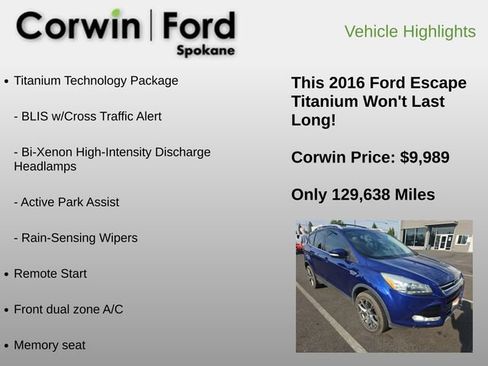 Used 2016 Ford Escape Titanium w/ Equipment Group 301A AWD/4WD image 6