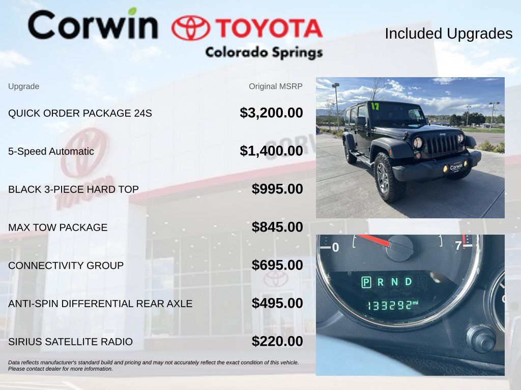 Used 2017 Jeep Wrangler Unlimited Sport w/ Quick Order Package 24S AWD/4WD image 4