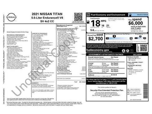 Used 2021 Nissan Titan SV w/ SV Convenience Package image 7