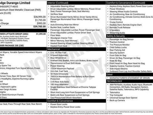 Used 2015 Dodge Durango Limited w/ Nav & Power Liftgate Group RWD image 34