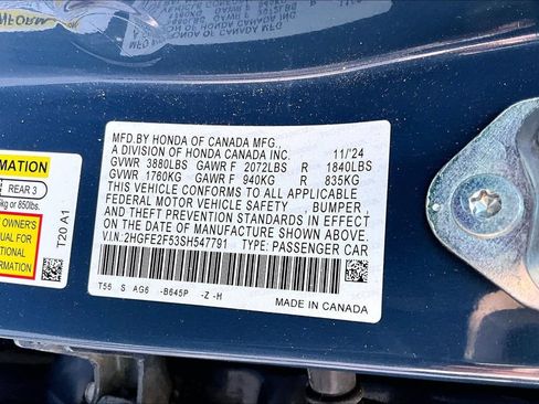 Certified 2025 Honda Civic Sport image 14