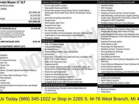 Used 2023 Chevrolet Blazer LT w/ Convenience Package AWD/4WD image 2