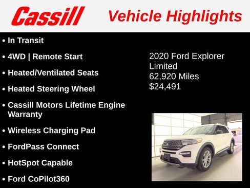 Used 2020 Ford Explorer Limited AWD/4WD image 3