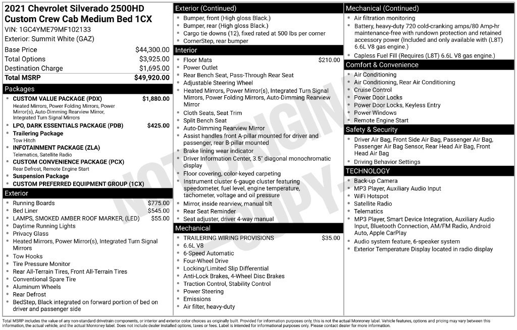 Certified 2021 Chevrolet Silverado 2500 Custom w/ Custom Value Package AWD/4WD image 32