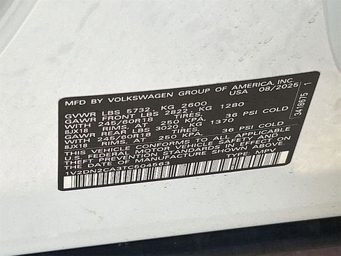 New 2026 Volkswagen Atlas SE image 27