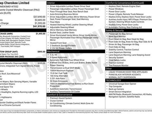 Used 2021 Jeep Cherokee Limited w/ Elite Package image 44