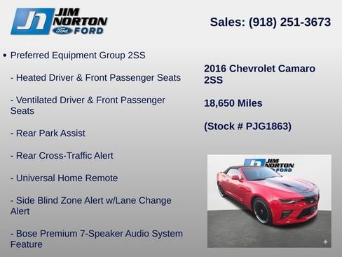 Used 2016 Chevrolet Camaro SS RWD image 14