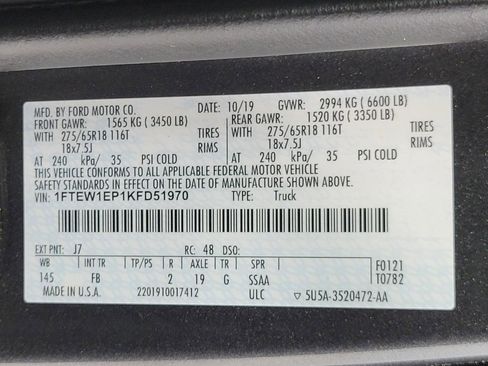 Used 2019 Ford F150 XLT w/ Equipment Group 302A Luxury AWD/4WD image 29