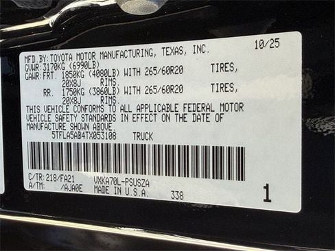 New 2026 Toyota Tundra SR5 w/ SX Package RWD image 25