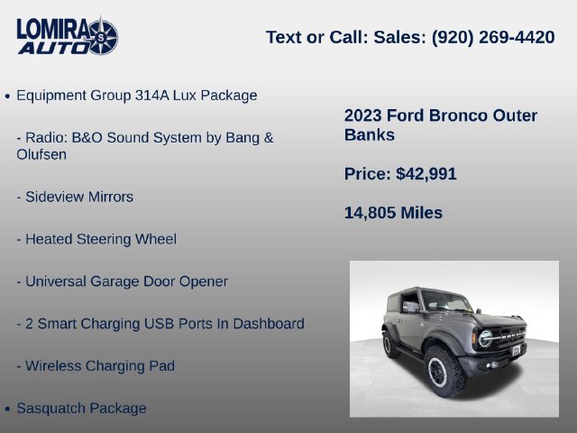 Used 2023 Ford Bronco Outer Banks w/ Sasquatch Package AWD/4WD image 14