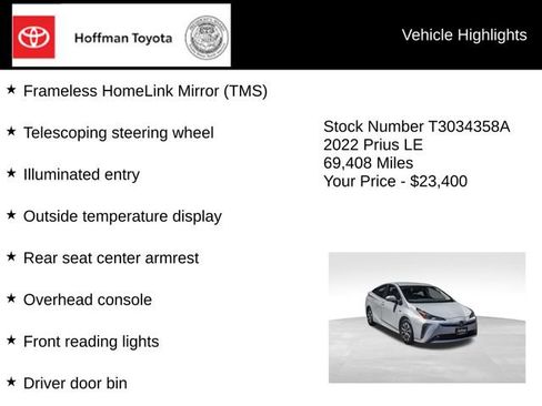 Used 2022 Toyota Prius LE AWD/4WD image 30