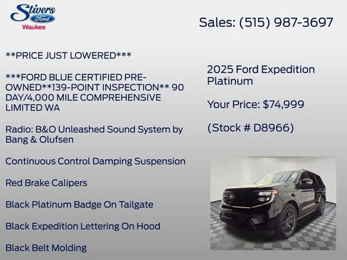 Used 2025 Ford Expedition Platinum w/ Stealth Performance Package AWD/4WD image 28